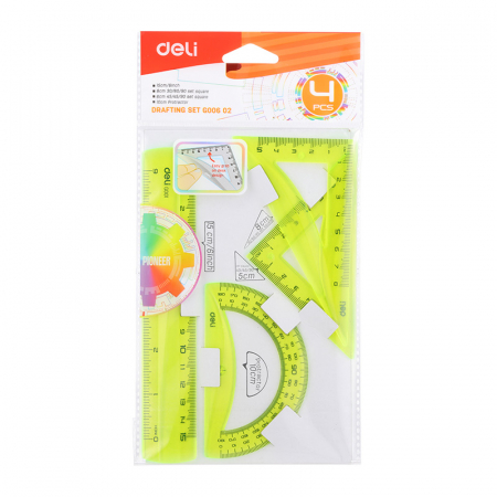 Truse geometrie - SET GEOMETRIE 4 PIESE COLOR EG00602 DELI