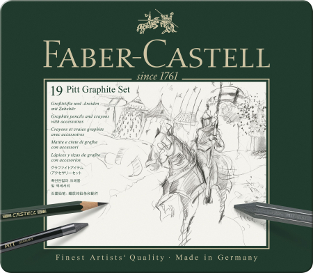 Produse si rechizite scolare - SET PITT MONOCHROME GRAFIT 19 BUC FABER-CASTELL