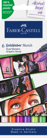 Produse si rechizite scolare - SKETCH MARKER 2 CAPETE SET 6 NOVEL GOLDFABER FABER-CASTELL