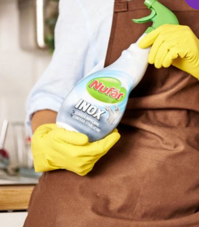 SOLUTIE DE CURATAT SUPRAFETE INOX CU PULVERIZATOR 500 ML NUFAR FARMEC [1]