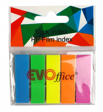 Hartie si articole din hartie - Stick index plastic 44*12.7 mm, 5 culori neon*20 file, steag 