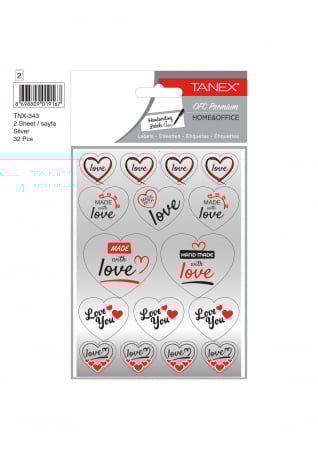Produse si rechizite scolare - STICKER MADE WITH LOVE 2/SET TNX-343 TANEX