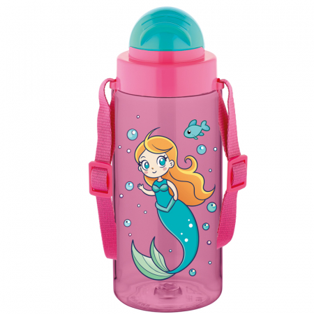 Diverse articole pentru birou - STICLA APA PT COPII TRITAN 500ML CU PAI SI CUREA TRANSPORT T-0107 NOKI