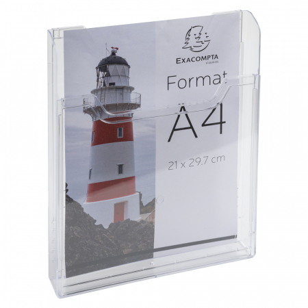 Accesorii de birou - SUPORT BROSURI A4 PORTRET TRANSPARENT EXACOMPTA