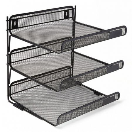 Accesorii de birou - Suport metalic orizontal documente de perete 3 buc/set(tavite)