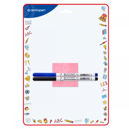 Comunicare si prezentare - TABLA SCOLARA 2 FETE + 2 MARKERE WHITEBOARD 21 x 29.7 CM CENTROPEN