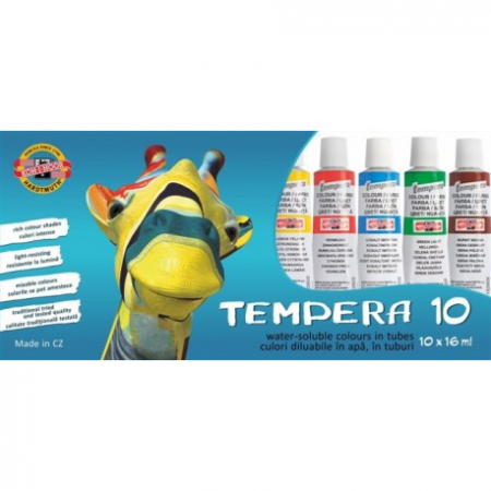 Acuarele, guase, tempera si pensule - TEMPERA 10 CULORI 16ML KOH-I-NOOR