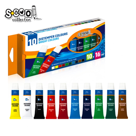 Produse si rechizite scolare - Tempera, 16 ml, 10 cul/set - S-COOL