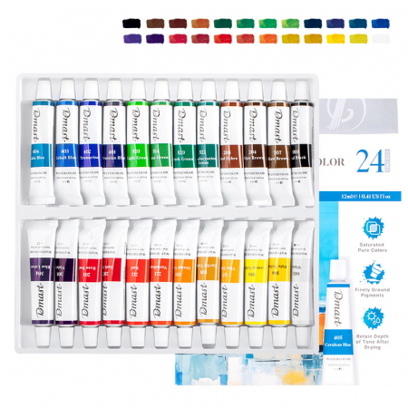 Produse si rechizite scolare - TEMPERA ACUARELA 24 CULORI 12 ML DMAST BY PEBEO