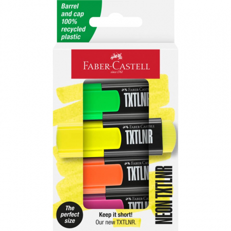Markere evidentiatoare text - TEXTMARKER MINI SET 4 SUPERFLUORESCENT FABER-CASTELL