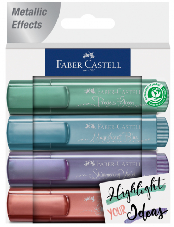 Markere evidentiatoare text - TEXTMARKER SET 4 METALIZAT FABER-CASTELL