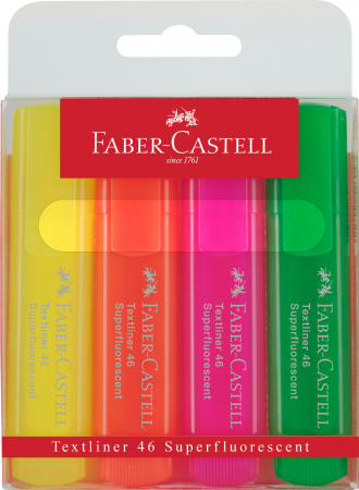 Instrumente de scris - TEXTMARKER SET 4 SUPERFLUORESCENT 1546 FABER-CASTELL