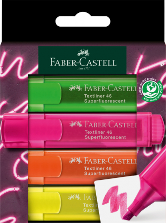 Markere evidentiatoare text - TEXTMARKER SET 4 SUPERFLUORESCENT GEN Z CUTIE CARTON FABER-CASTELL