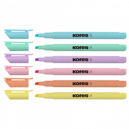 TEXTMARKER SET 6 PASTEL SLIM CUTIE PLASTIC KORES [1]