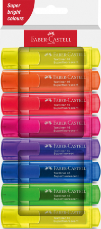 Markere evidentiatoare text - TEXTMARKER SET 8 SUPERFLUORESCENT 1546 CUTIE CARTON 2024 FABER-CASTELL