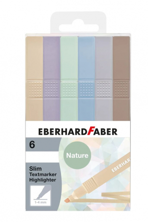 Markere evidentiatoare text - TEXTMARKER SLIM PATRAT SET 6 BUC NUANTE NATURALE EBERHARD FABER