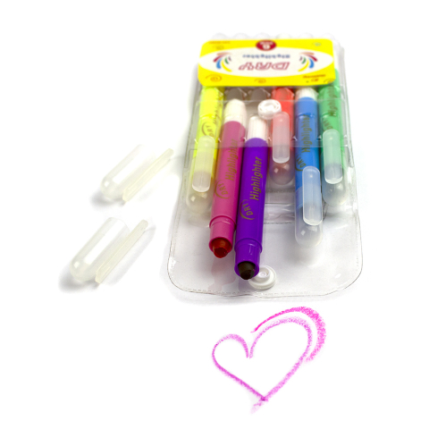Produse si rechizite scolare - Textmarker solid,tip creion 6 culori/set no. HY-200