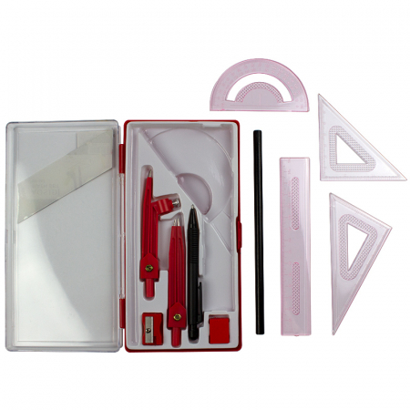 Trusa geometrie 11 piese, cutie plastic [1]