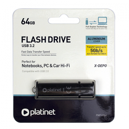 Accesorii IT - USB 3.2  Flash Drive 64GB Platinet