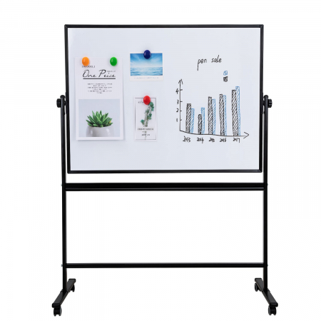 Comunicare si prezentare - WHITEBOARD MAGNETIC MOBIL 90*150 CM RAMA ALUMINIU DELI