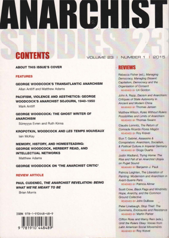 Anarchist studies (vol. 23, no. 1) [1]