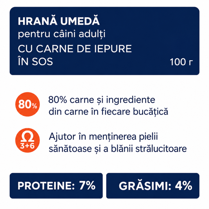 Hrana umeda Premium caini, Club 4 Paws cu Iepure in sos 100 g [3]