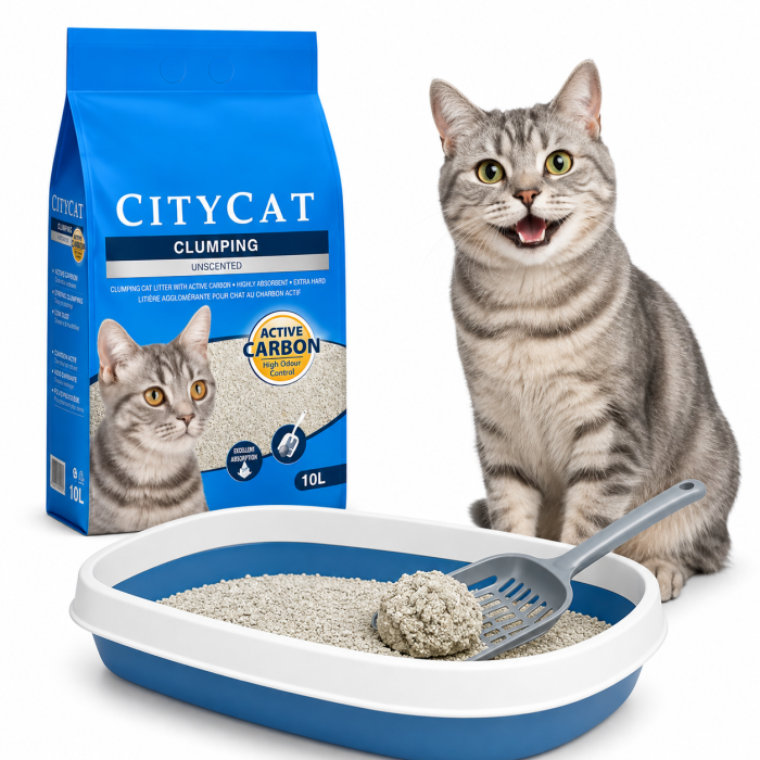 Nisip igienic pentru litiera CityCat, aglomerant cu carbon activ, 10L [2]