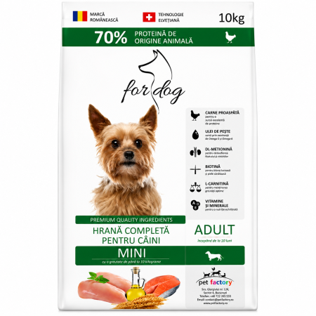 Hrana uscata caini - Hrana uscata pentru caini 4Dog Mini Adult cu pui 10 kg