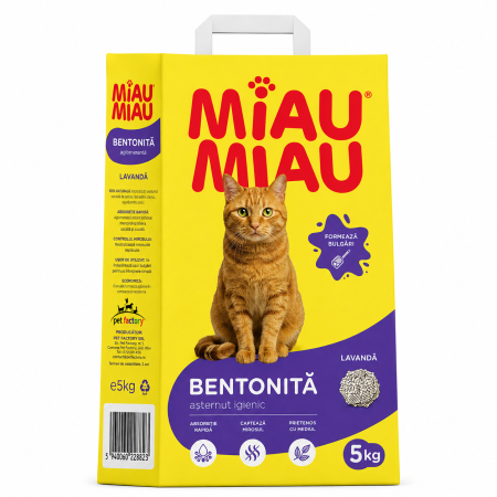 PISICI - Asternut igienic cu miros de lavandă Miau Miau, nisip 5 kg