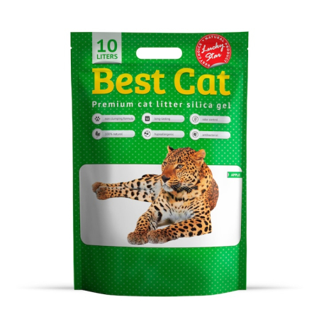 Asternuturi pisici - Asternut igienic pentru pisici Best Cat, Mar verde, Silicat, 10l