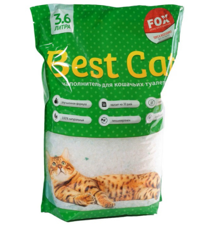 Asternuturi pisici - Așternut igienic pisici Best Cat, Silicat absorbant cu parfum de mar verde, 3.6 L