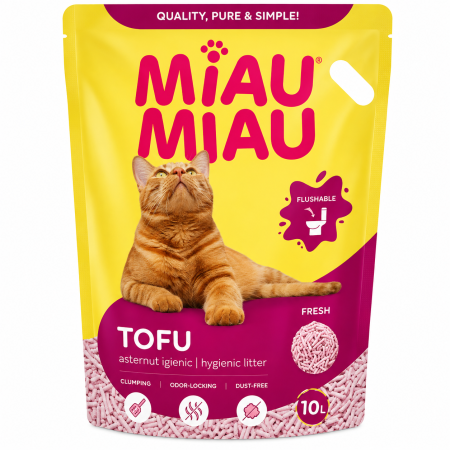 PISICI - Asternut igienic pisici MIAU MIAU Tofu Fresh 10L