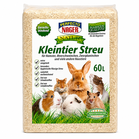 ROZATOARE - Asternut igienic rozatoare, talas, Perfecto Nager natur 60l