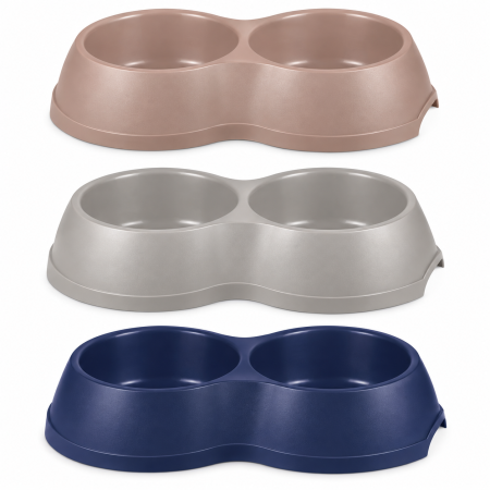 Accesorii caini - Castron Dublu Enjoy pentru Caini si Pisici 1,2 L