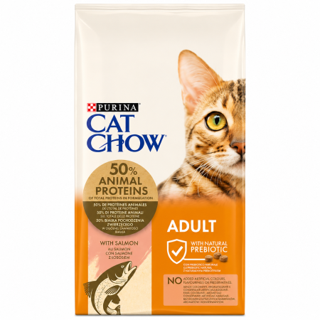 PISICI - Purina Cat Chow Sensitive cu Somon 15 kg, Hrana Uscata Pisici cu Digestie Sensibila