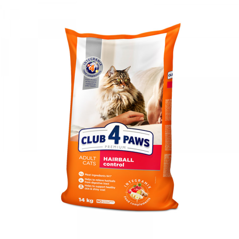 Hrana uscata pisici - CLUB 4 PAWS CAT HAIRBALL CONTROL
