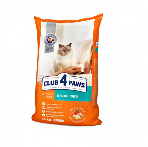 Hrana uscata pisici - CLUB 4 PAWS CAT STERILIZED