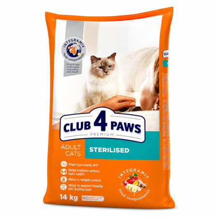 PISICI - Club 4 Paws Premium, Hrana uscata pentru pisici sterilizate, cu Pui 14kg