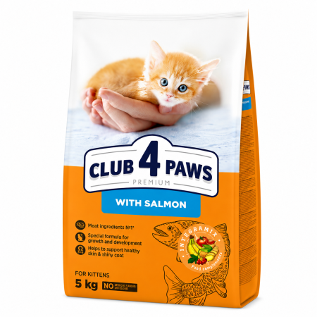 PISICI - Club 4 Paws Premium, Hrana uscata pisoi, cu somon, 5kg