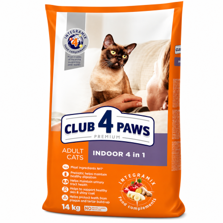 PISICI - Club 4 Paws Premium, Indoor, Hrana uscata pisici adulte, 14kg