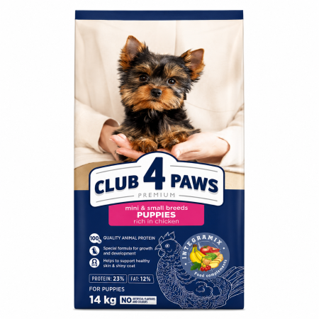 CAINI - Club 4 Paws Premium Puppy Mini & Small cu Pui 14 kg , Hrana Uscata pentru Catei de Talie Mica și Mini