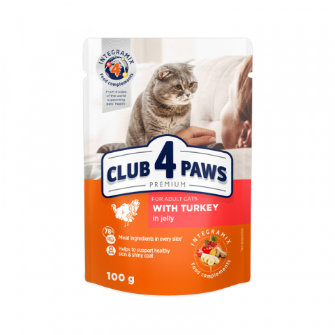 Hrana umeda pisici - CLUB 4 PAWS PLIC CAT JELEU CURCAN