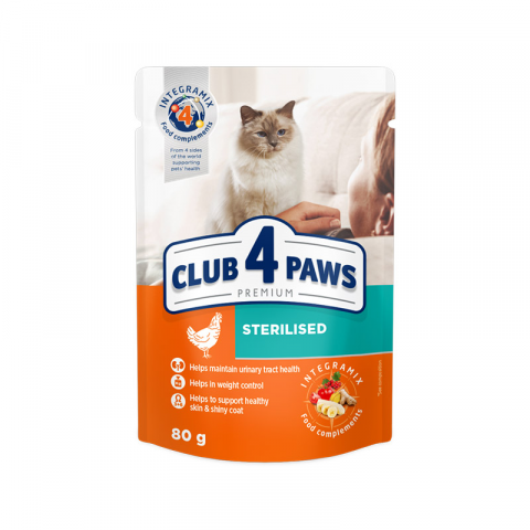 Hrana umeda pisici - CLUB 4 PAWS PLIC CAT STERILISED