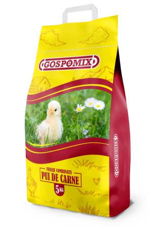 PASARI SI ANIMALE DE CURTE - Furaj Combinat GOSPOMIX Pui de Găină Starter – Creștere, 5 KG