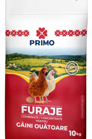 Hrana pasari curte - Furaj Complet PRIMO pentru Gaini Ouatoare 10 kg, Granulat, cu Proteine si Vitamine