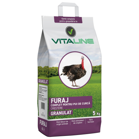 PASARI SI ANIMALE DE CURTE - FURAJ CURCI GRANULAT VITALINE 5KG