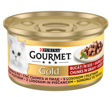 Hrana umeda pisici - GOURMET CAT GOLD PUI SI SOMON