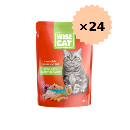 Hrana umeda pisici - Hrana umeda pentru pisici plic CPF WISE CAT IEPURE IN SOS, 24x100g