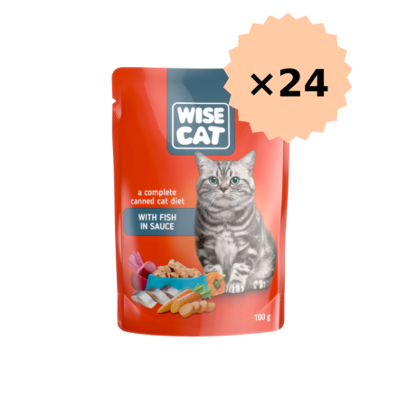Hrana umeda pisici - Hrana umeda pentru pisici plic CPF WISE CAT PESTE IN SOS, 24x100g
