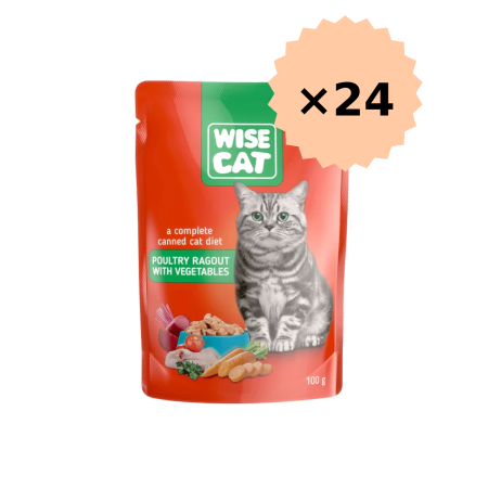Hrana umeda pisici - Hrana umeda pentru pisici plic CPF WISE CAT PUI SI LEGUME IN JELEU, 24x100g